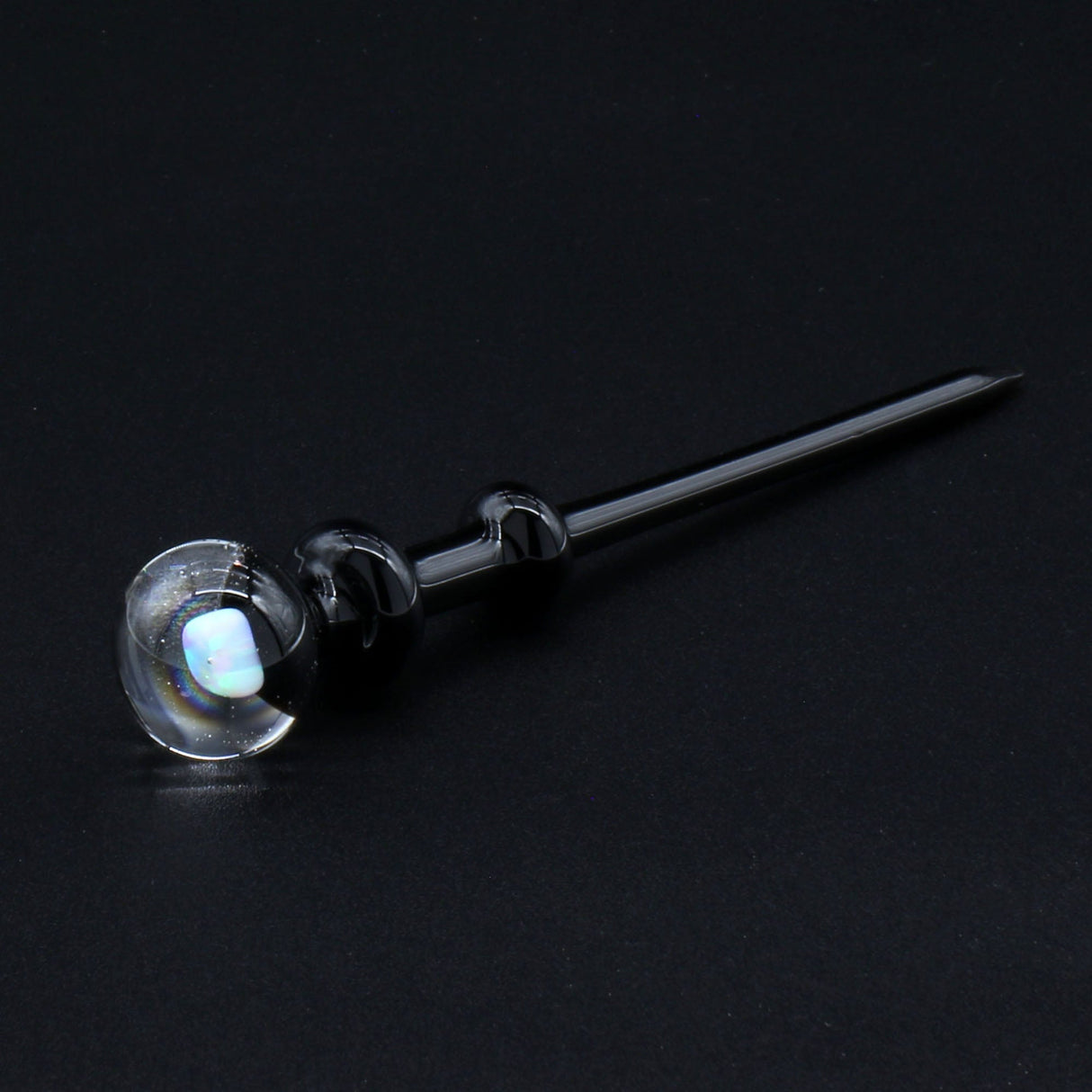 Clayball Glass "Black Jack" Heady Sherlock Dab Rig with Banger Hanger on Black Background