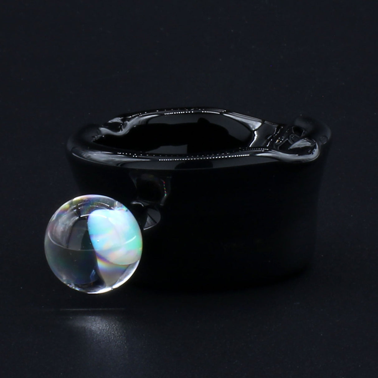 Clayball Glass "Black Jack" Heady Sherlock Dab Set with opalescent marble detail