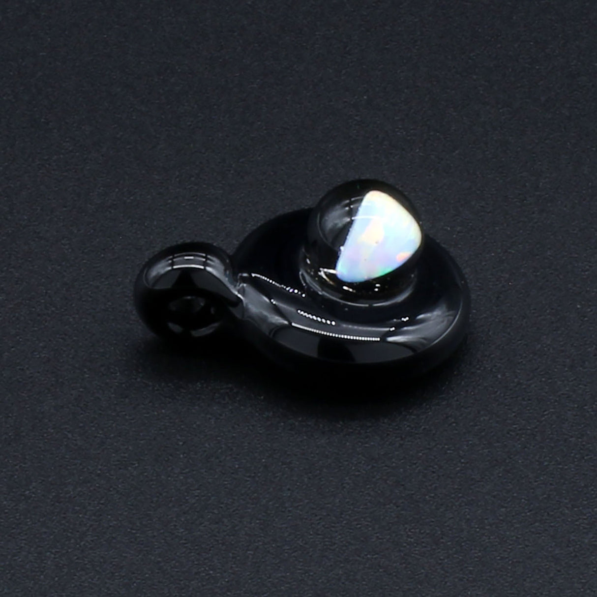 Clayball Glass "Black Jack" Heady Sherlock Dab Set, top angle on seamless black
