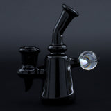 Clayball Glass "Black Jack" Heady Sherlock Dab Set in Borosilicate Glass with Banger Hanger, Front View