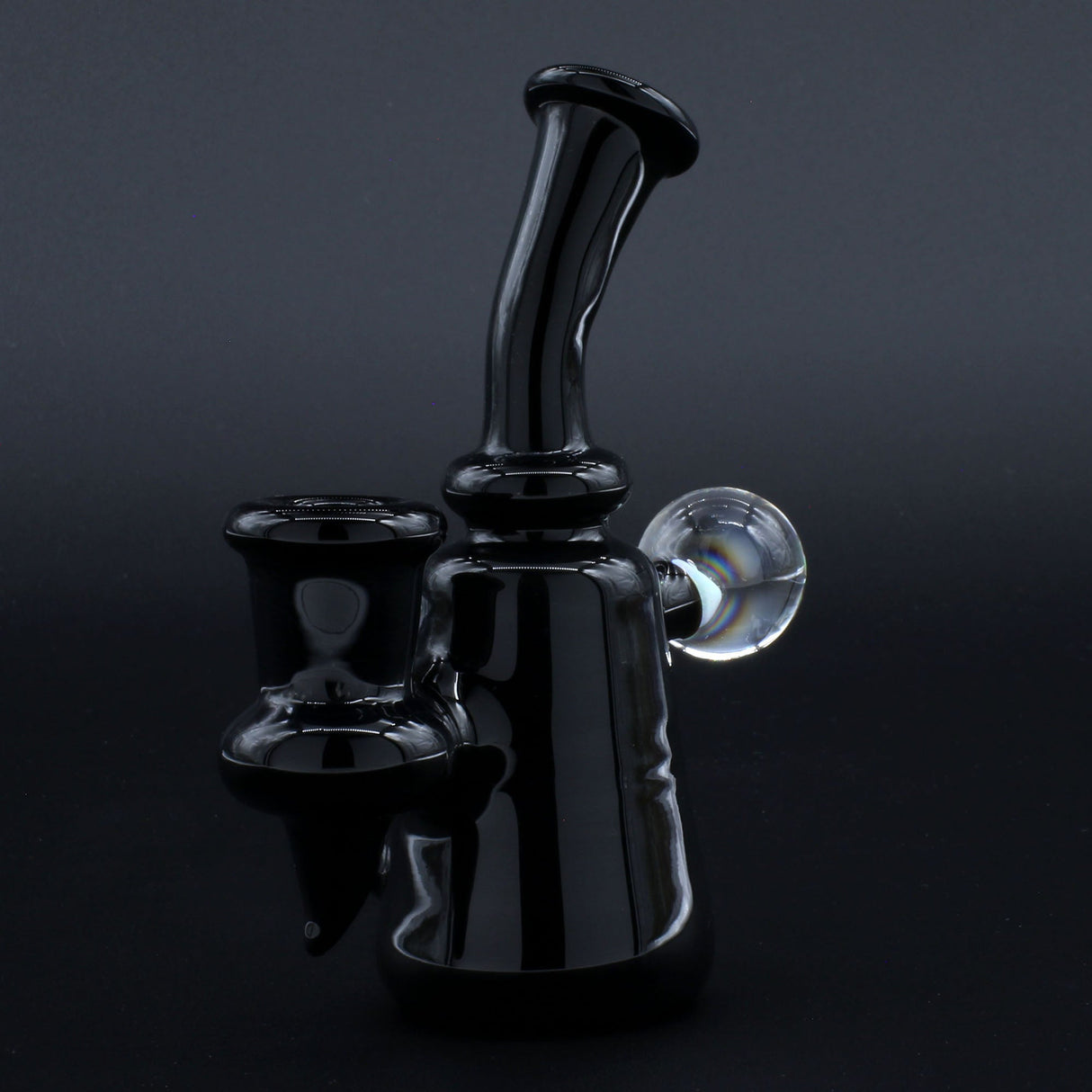 Clayball Glass "Black Jack" Heady Sherlock Dab Rig with Banger Hanger, 10" Tall