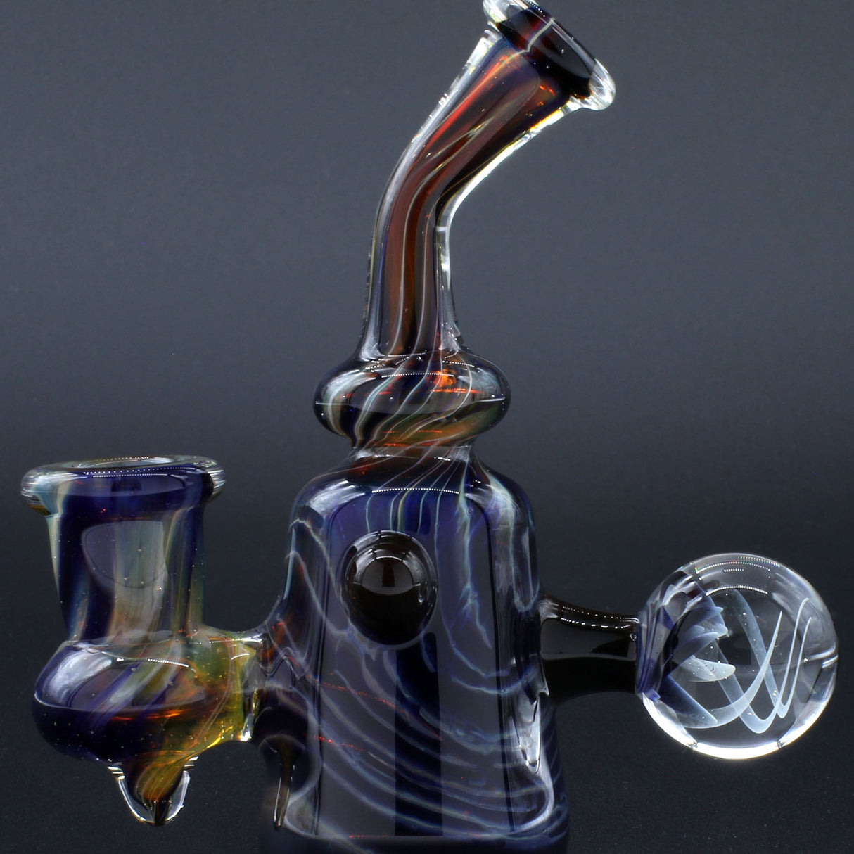 Clayball Glass "Black Moon" Heady Sherlock Dab Rig - Borosilicate Glass - Front View
