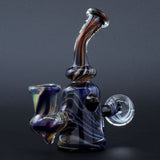 Clayball Glass "Black Moon" Heady Sherlock Dab Rig with intricate design, front view on dark background
