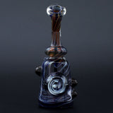 Clayball Glass "Black Moon" Heady Sherlock Dab Rig, USA-made with borosilicate glass, front view on black background