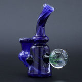 Clayball Glass "Blue Moon" Heady Sherlock Dab Rig, 10" height, front view on seamless black background