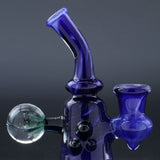 Clayball Glass "Blue Moon" Heady Sherlock Dab Rig in Borosilicate Glass, Side View
