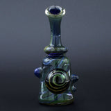 Clayball Glass "Dichroic Dreams" Heady Sherlock Dab Rig front view on black background