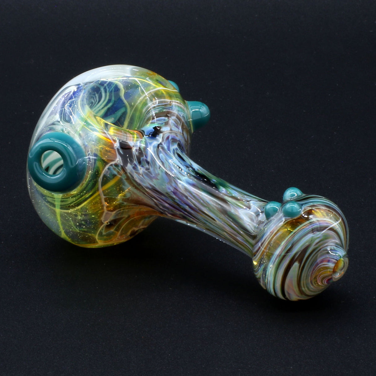 Clayball Glass "Duality Nebula" Heady Spoon Hand-Pipe, USA-made with Borosilicate Glass
