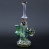 Clayball Glass "Enclave Nebula" Heady Sherlock Dab-Rig, 8" height, 14mm joint, USA made, front view