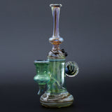 Clayball Glass "Enclave Nebula" Heady Sherlock Dab-Rig with intricate design, front view on a dark background