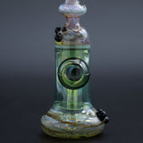 Clayball Glass "Enclave Nebula" Heady Sherlock Dab-Rig, 14mm joint, USA made, front view on black