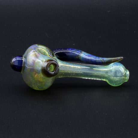 Clayball Glass "Green Horn Nebula" Heady Spoon Hand-Pipe, USA-made with Borosilicate Glass