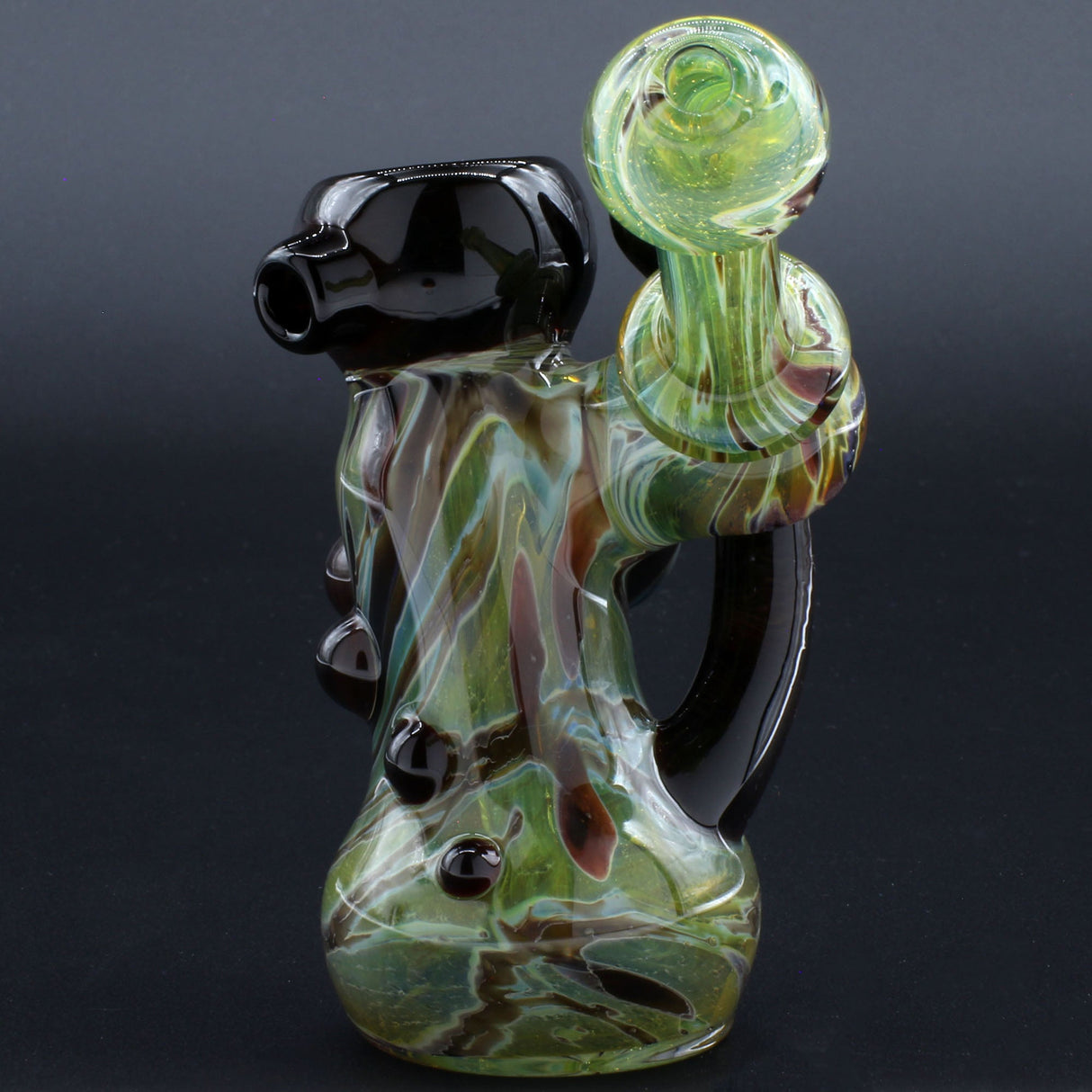 Clayball Glass "Red Horn Nebula" Heady Sidecar Bubbler, 10" Heady Design, USA Made
