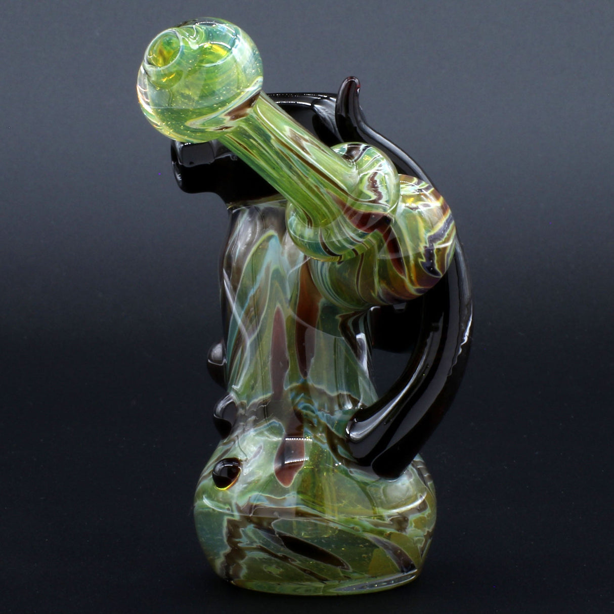 Clayball Glass "Red Horn Nebula" Heady Sidecar Bubbler, 10" Borosilicate, USA Made