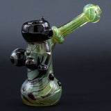 Clayball Glass "Red Horn Nebula" Heady Sidecar Bubbler with deep bowl, 10-inch, USA made
