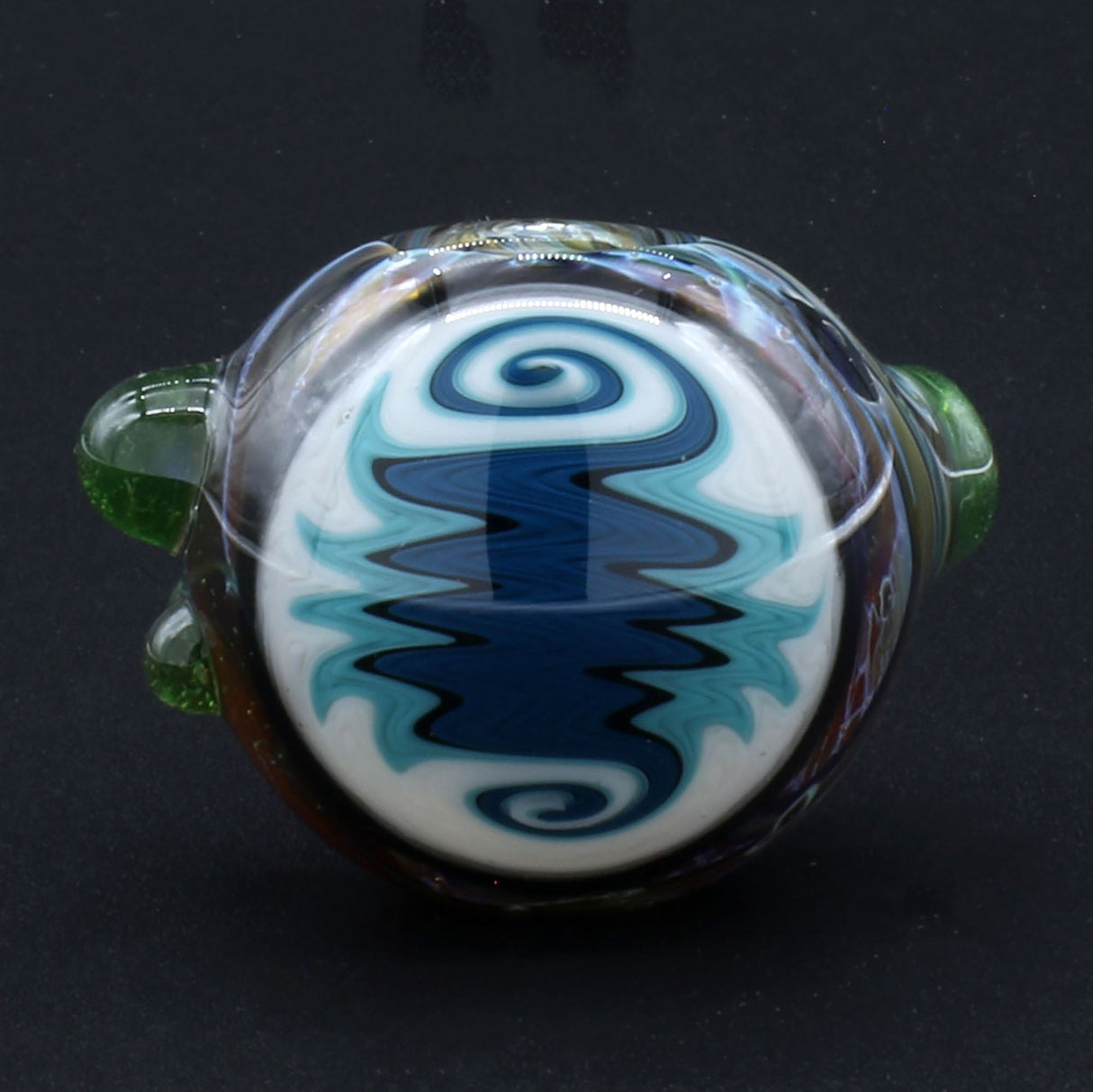 Clayball Glass "Sun Reversal Nebula" Heady Spoon Pipe, Borosilicate, Top View