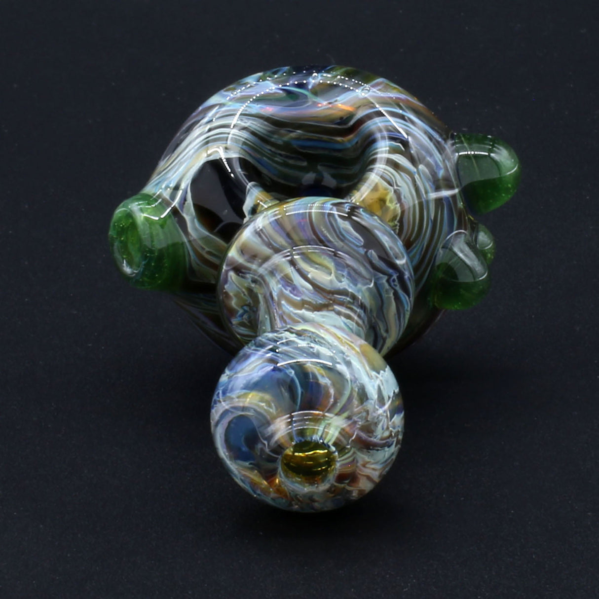 Clayball Glass "Sun Reversal Nebula" Heady Spoon Pipe with Intricate Swirls, USA Borosilicate Glass