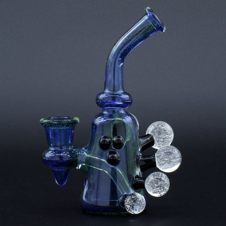 Clayball Glass "Super Nova" Heady Sherlock Dab Rig with intricate glasswork, front view on black background