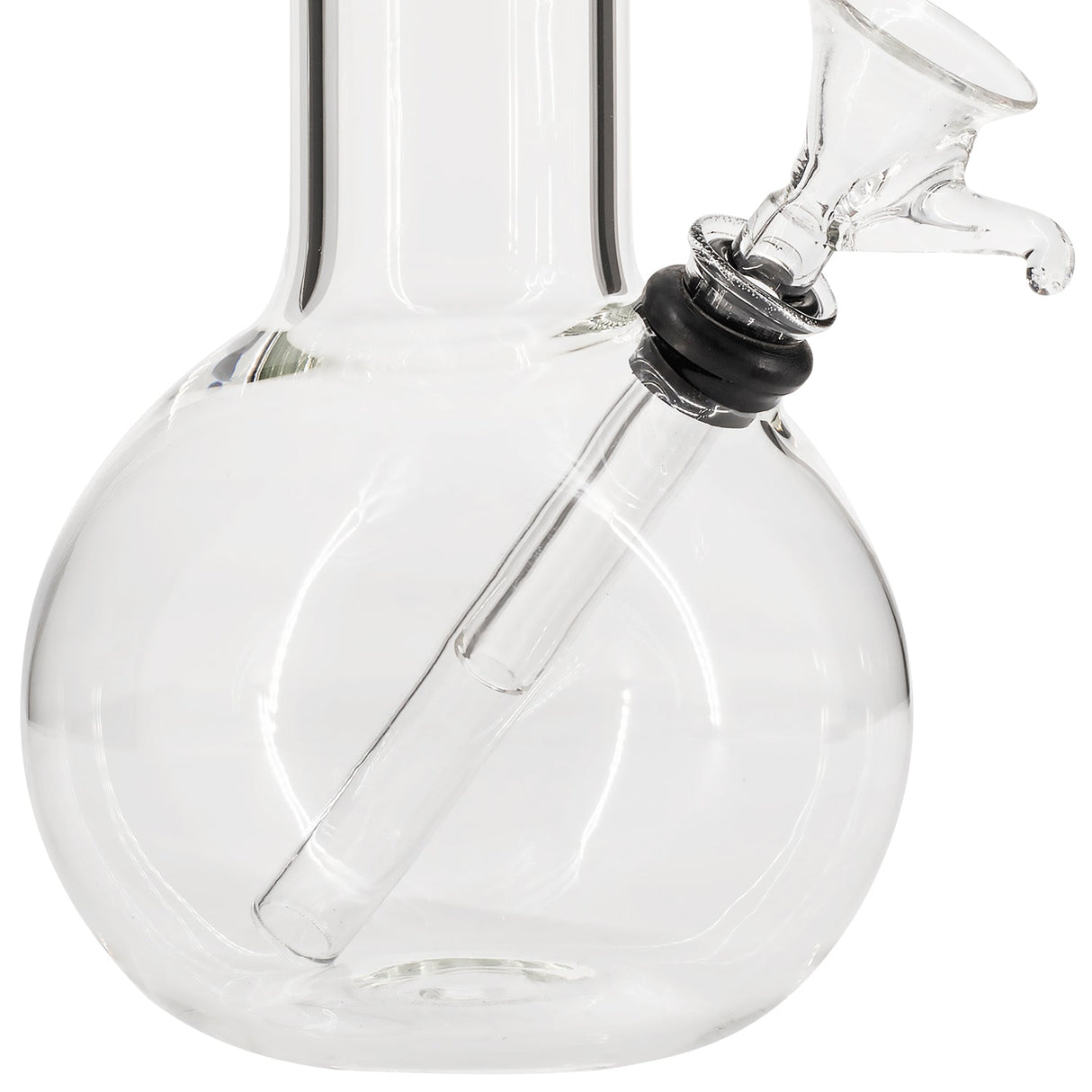 LA Pipes Clear Glass Basic Water Pipe - Bubble Design, 8" Compact Size, Side View