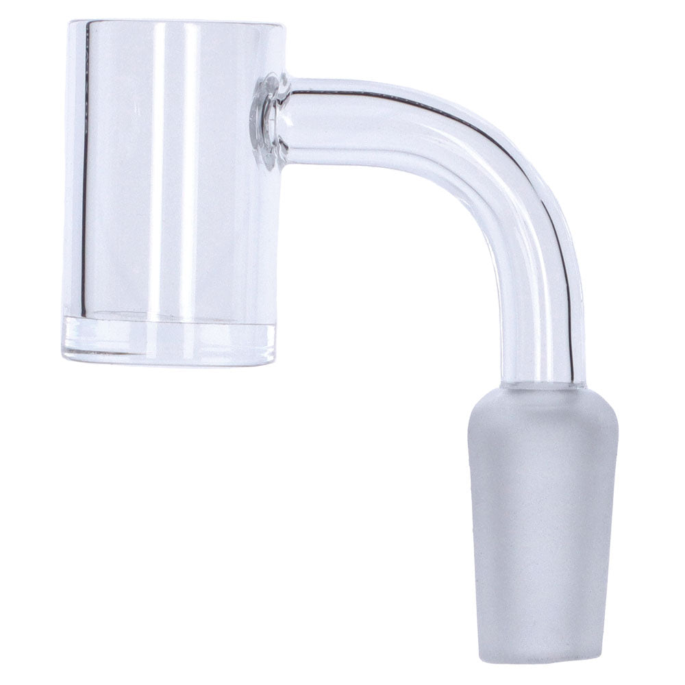 Clear Quartz Male Banger Nail 4mm thick for Dab Rigs, 90 Degree Angle, Side View