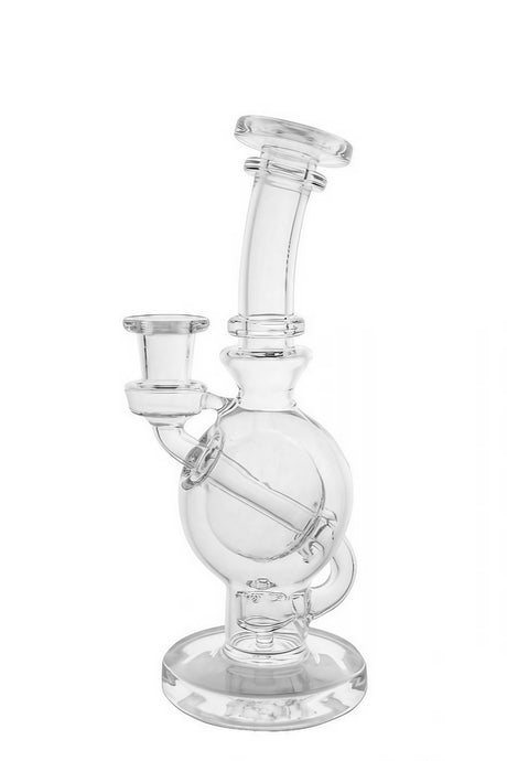 Cloud Cover 8" Clear Borosilicate Glass Ball Rig with Disc Perc, 90 Degree 14mm Female Joint