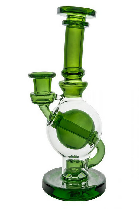 Cloud Cover 8" Green Borosilicate Glass Ball Rig with Disc Perc, 90 Degree Joint - DankGeek