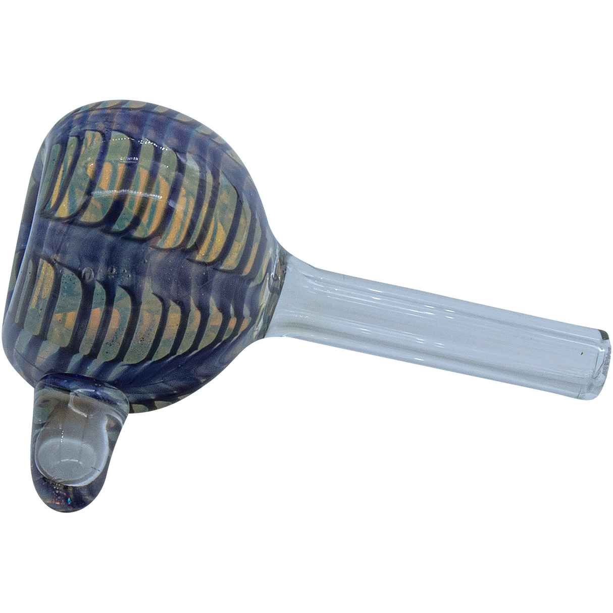 LA Pipes Color Raked Bubble Pull-Stem Slide Bowl for Bongs, Grommet Joint, Borosilicate Glass