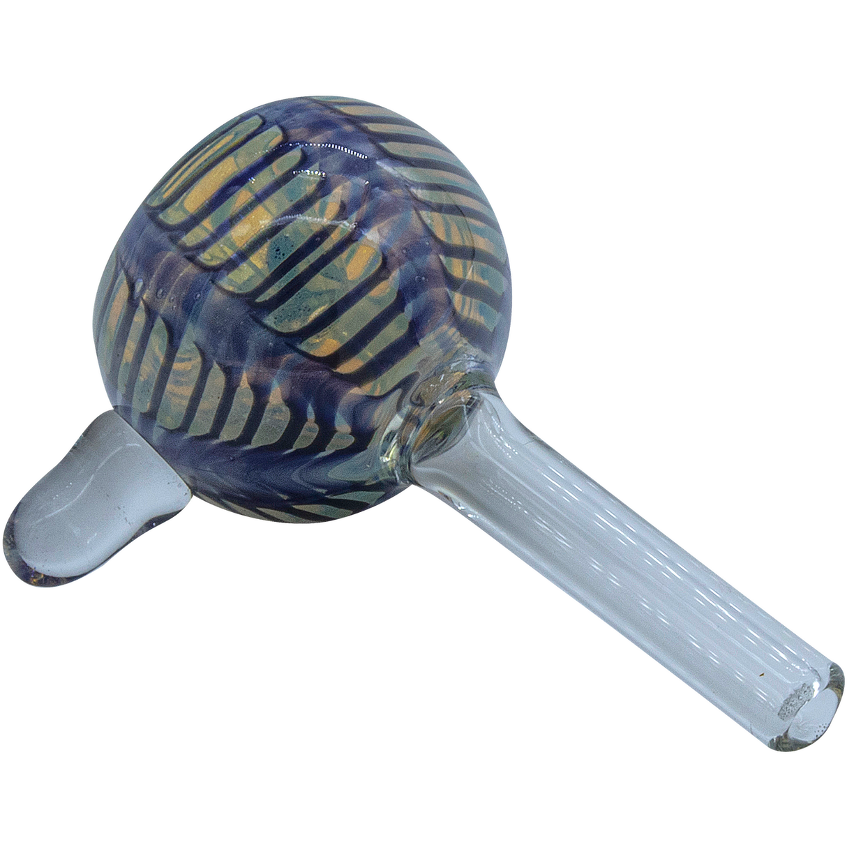 LA Pipes Color Raked Bubble Pull-Stem Bong Bowl, Borosilicate Glass, Top View