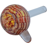 LA Pipes Color Raked Bubble Pull-Stem Slide Bowl in Red, Borosilicate Glass, Side View