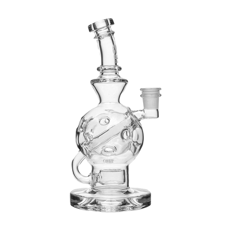 Calibear Colored Ballsphere Bong in Clear with Beaker Design, 8" Height, Front View
