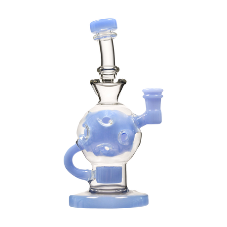 Calibear Colored Ballsphere Bong in Milky Blue, Beaker Design with 14mm Joint, Front View