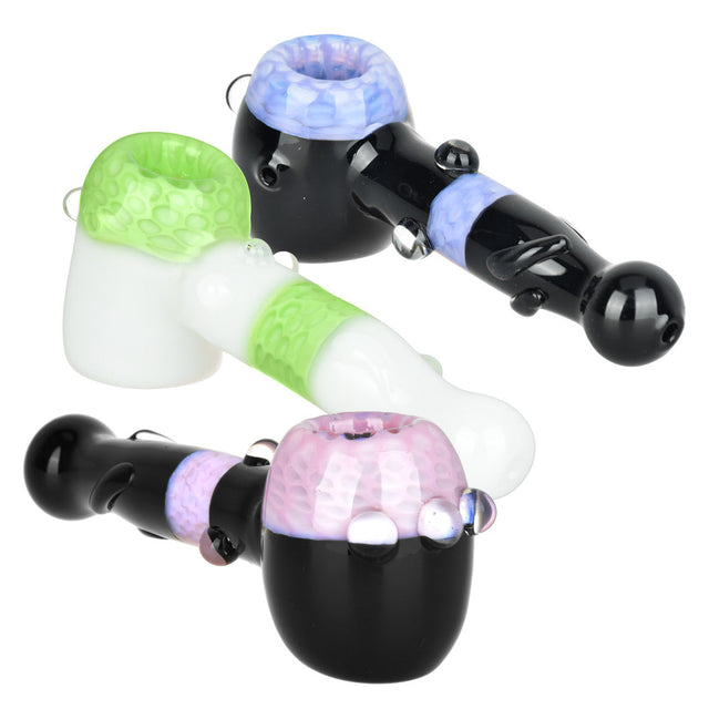 Layered Existence Honeycomb Hammer Hand Pipes in various colors - 5.5" Borosilicate Glass