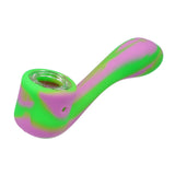Colorful Sherlock Silicone Pipe by Valiant Distribution, portable design for dry herbs, side view