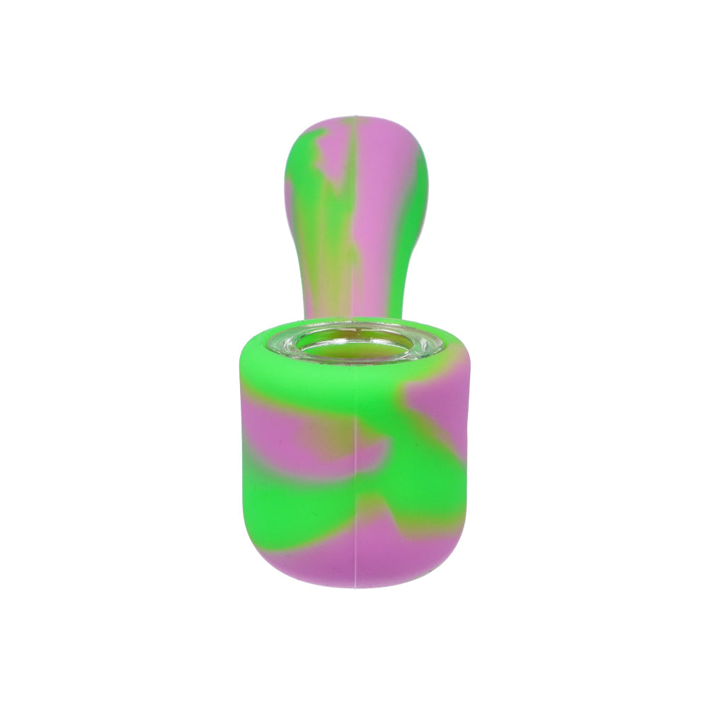 Valiant Distribution Colorful Sherlock Silicone Pipe, compact and portable design, front view on white background