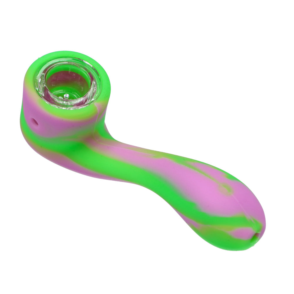 Colorful Sherlock Silicone Pipe by Valiant Distribution, Portable Design, Top View