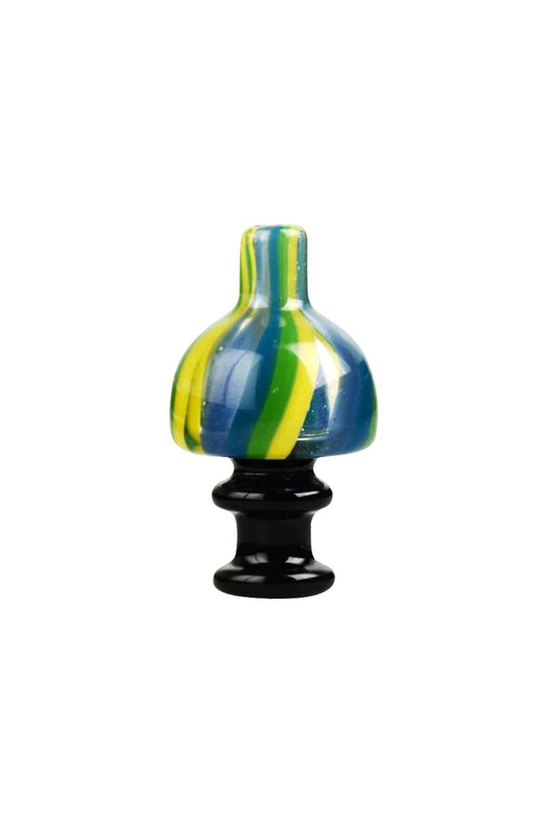 Colorful UV Reactive Striped Carb Cap for Dab Rigs - 25mm Size - Front View
