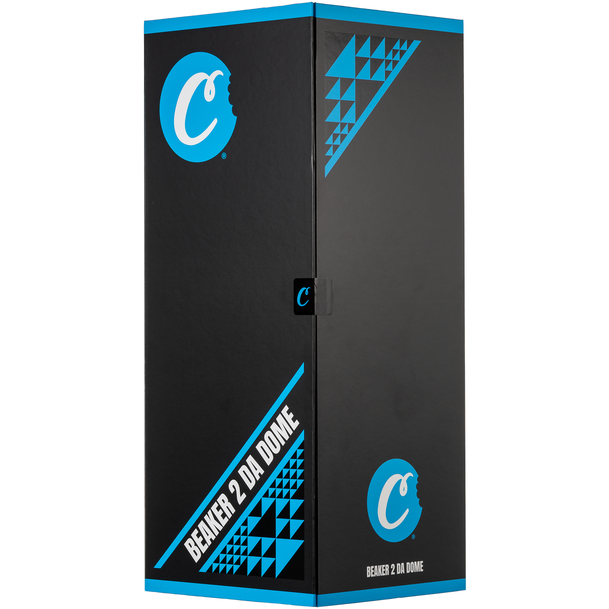 Cookies Beaker 2 Da Dome Bong packaging box with vibrant blue branding on a black background