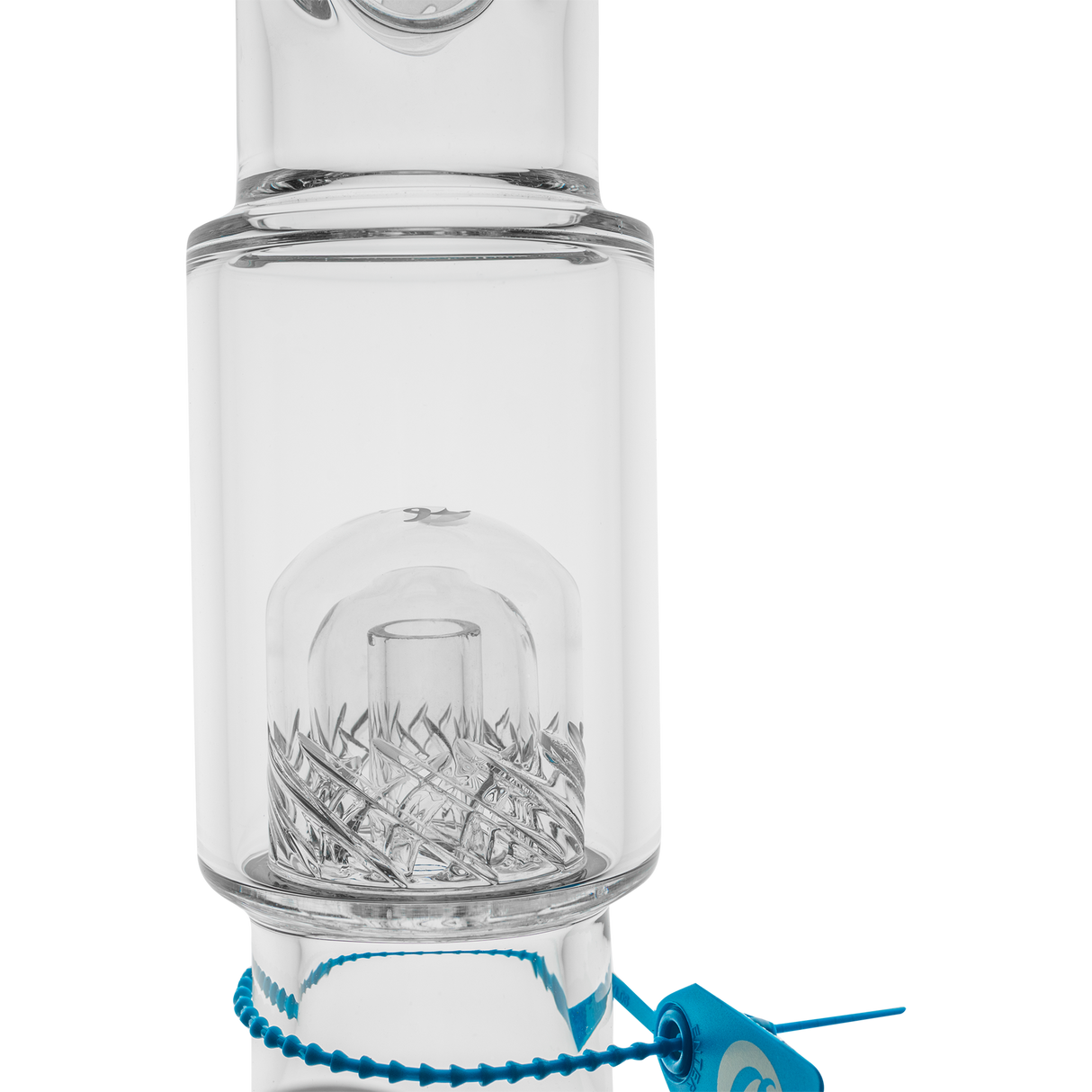 Cookies Beaker 2 Da Dome Bong in clear borosilicate glass with a glass-on-glass joint, front view