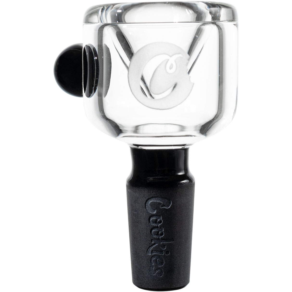 Cookies Classic Bong Bowl in Black - Borosilicate Glass with 14mm Joint Front View