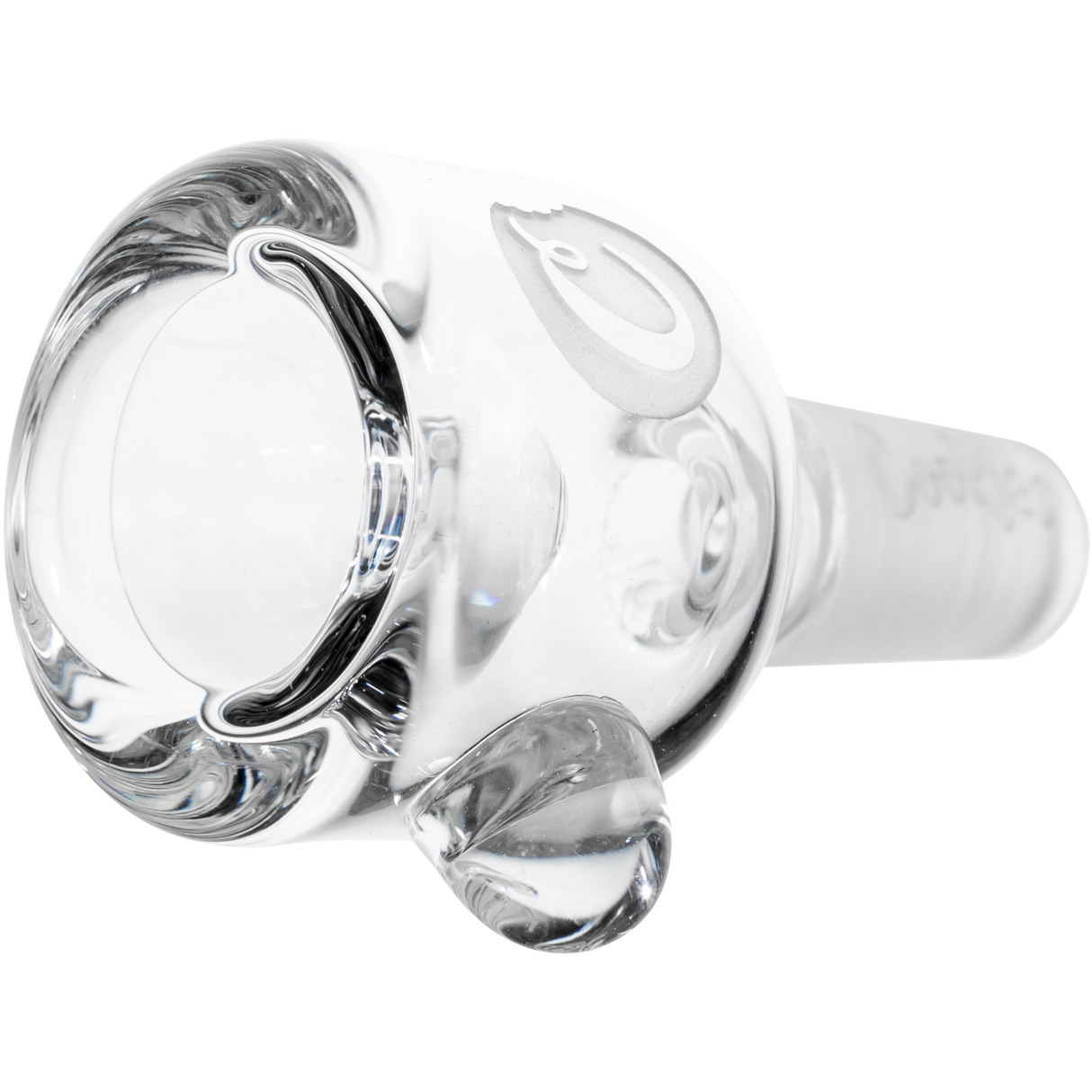 Cookies Classic Bong Bowl in clear borosilicate glass, 14mm joint size, top view on white background