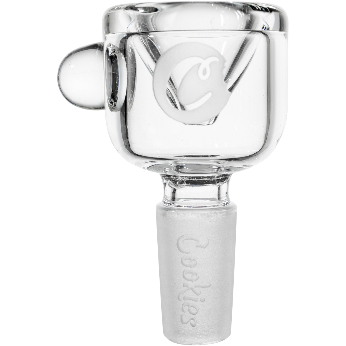 Cookies Classic Bong Bowl in Clear Borosilicate Glass with 14mm Joint and Side Handle