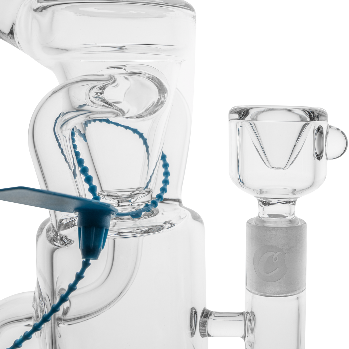 Cookies Doublecycler Dab Rig with Recycler Percolator - Close-up Side View