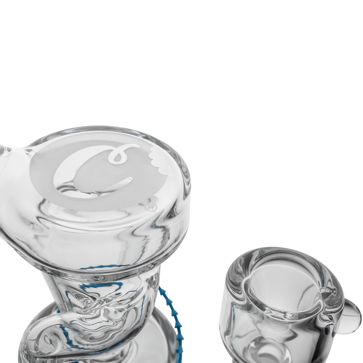 Cookies Doublecycler Dab Rig made of Borosilicate Glass with Recycler Percolator, Top View