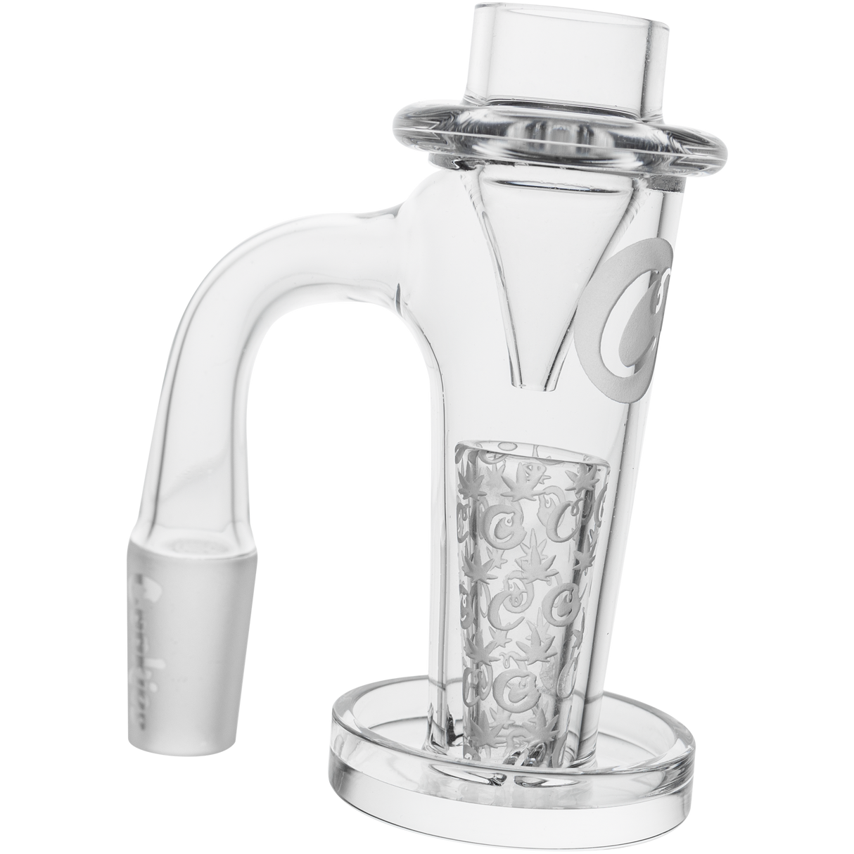 Cookies Drip Banger made of Quartz, angled view showcasing intricate design and Cookies logo