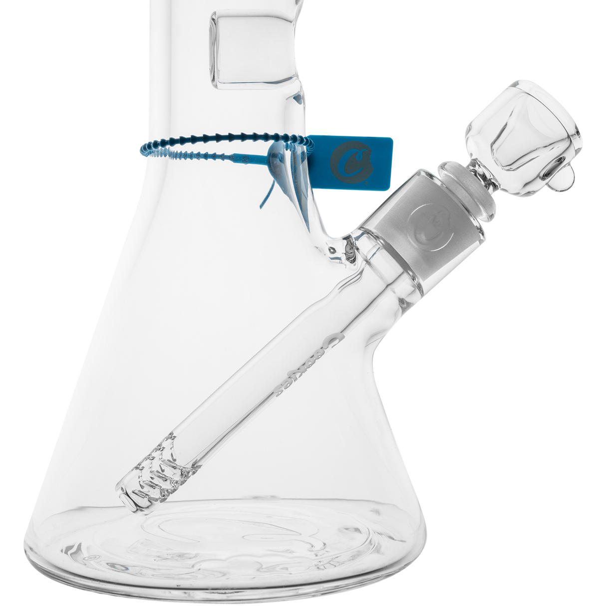 Cookies Flame Beaker Bong, 7mm thick heavy wall borosilicate glass, 45-degree joint, side view