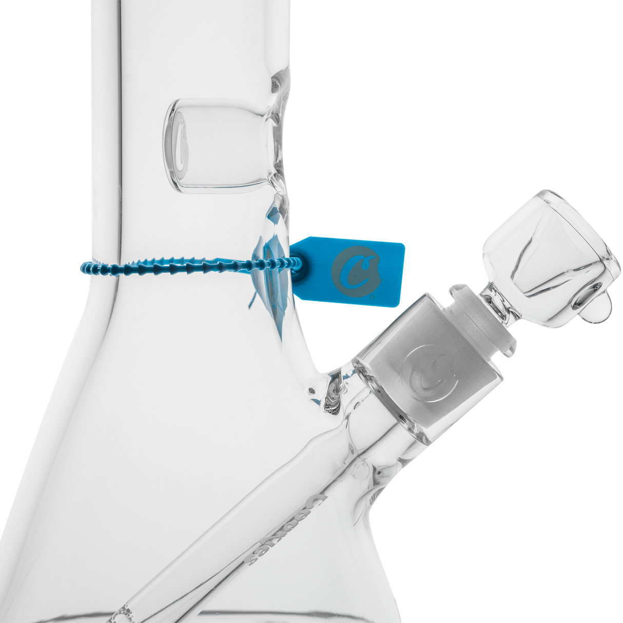 Cookies Flame Beaker Bong in 7mm thick borosilicate glass with heavy wall side view