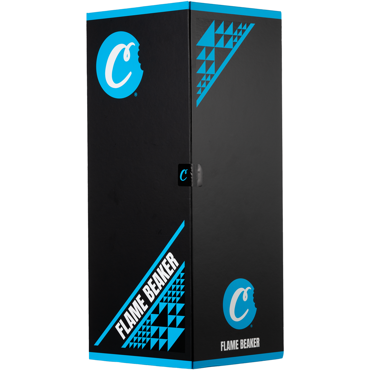 Cookies Flame Beaker 7mm Bong with heavy wall borosilicate glass, front view on white background