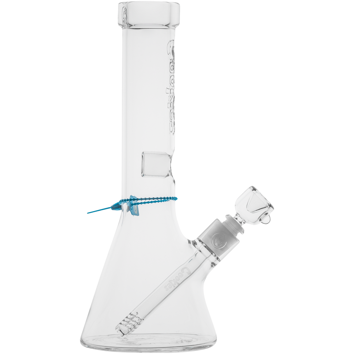 Cookies Flame Beaker Bong in Borosilicate Glass with Logo - Front View