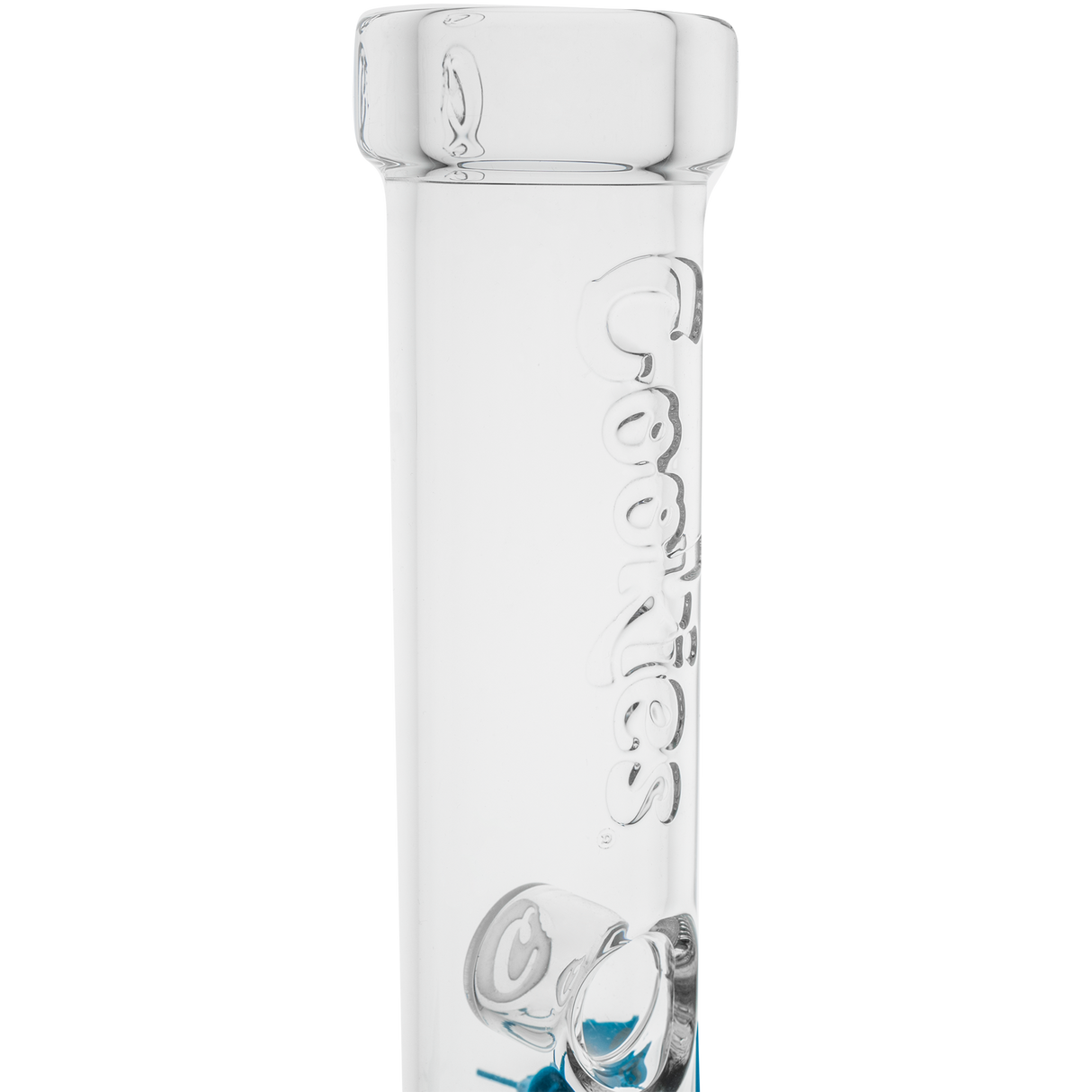 Cookies Flame Beaker Bong in Borosilicate Glass with Embossed Logo - Front View