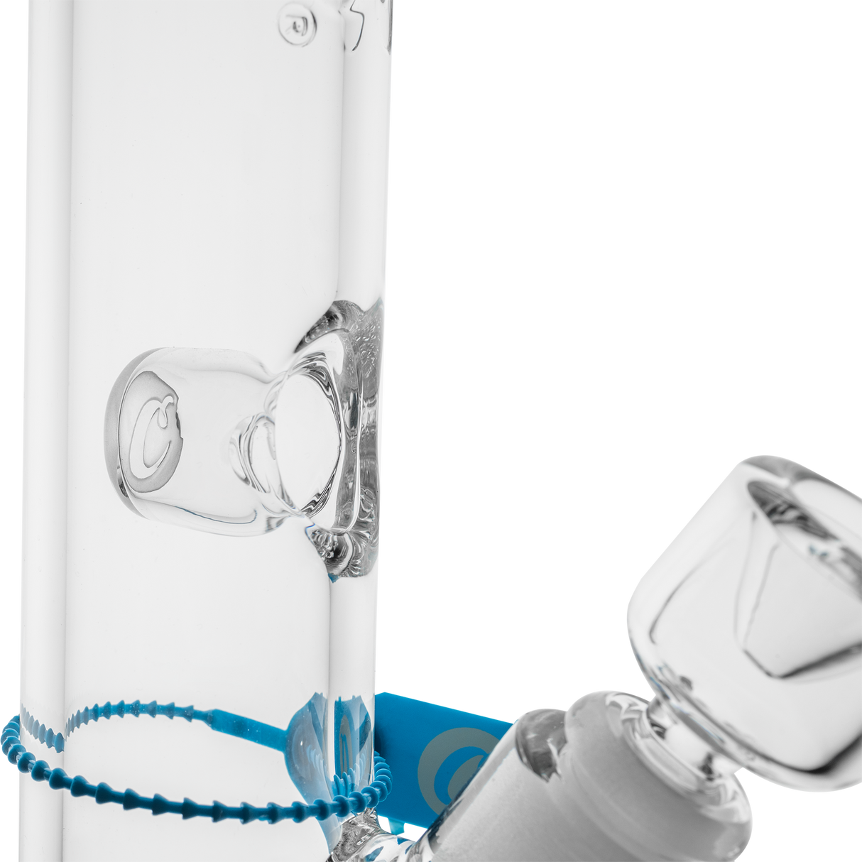 Cookies Flame Straight Bong with 7mm Heavy Wall Borosilicate Glass - Close-up Side View